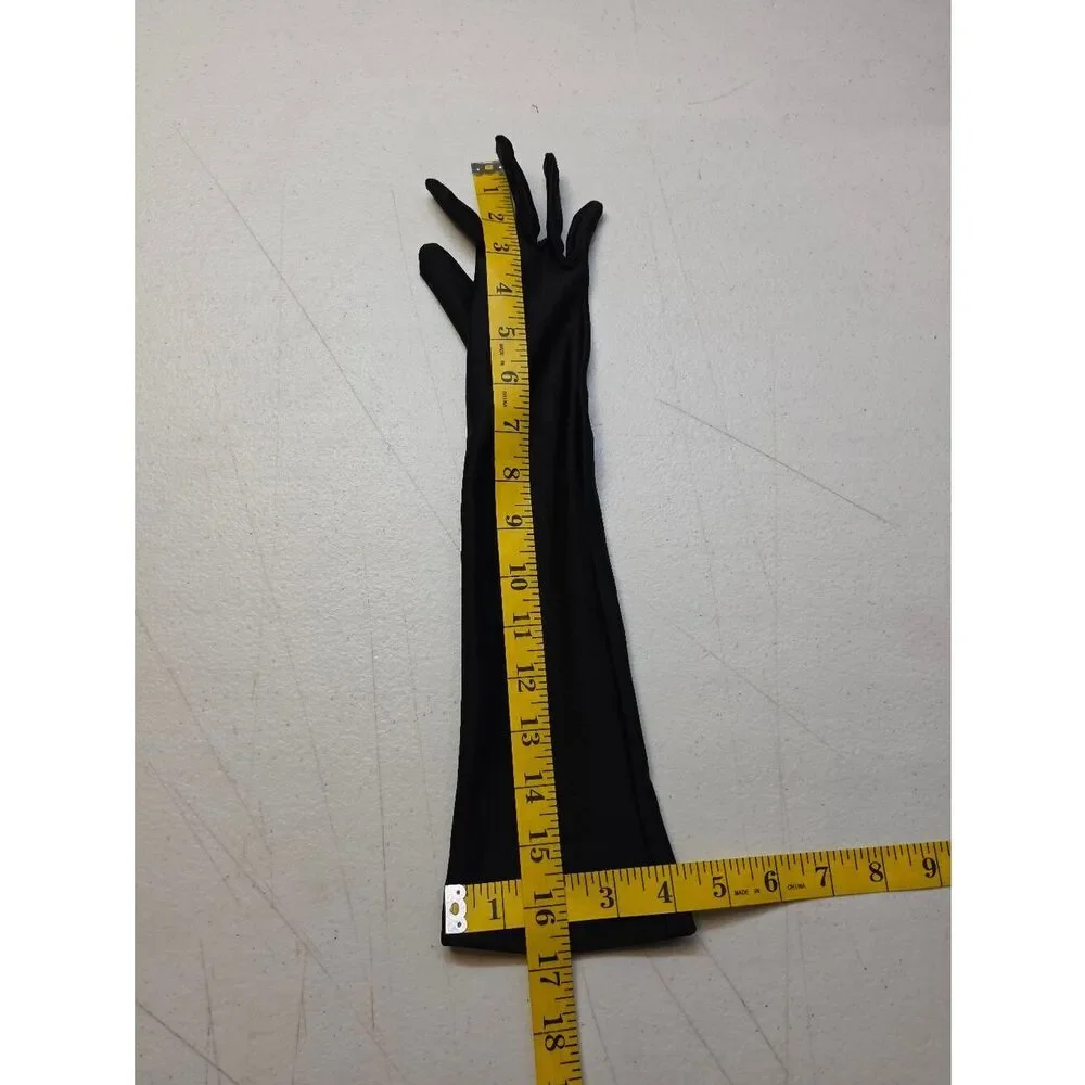 Lord & Taylor Black Opera-Length Stretch Nylon Long Dress Gloves
